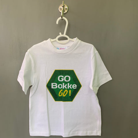 Rugby Toddler or Youngster T-shirt - Go Bokke! (White)
