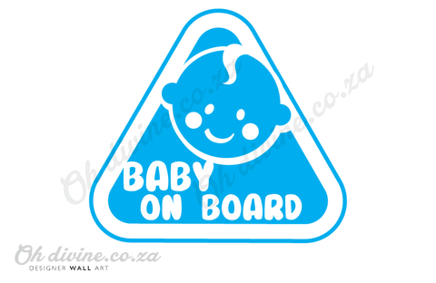 Sticker: Baby on board white car decal