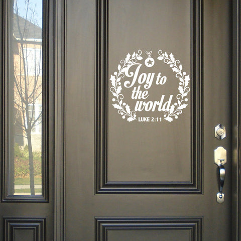 Christmas "Joy to the world - in wreath" Wall Decal