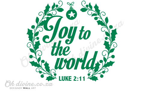 Christmas "Joy to the world - in wreath" Wall Decal