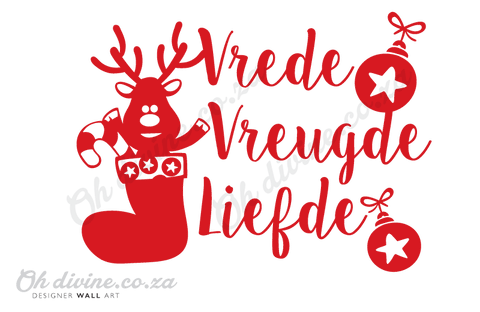 Kersfees "Vrede, Vreugde, Liefde" Muurplakker