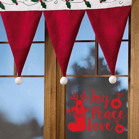 Christmas "Joy, Peace, Love" Wall Decal