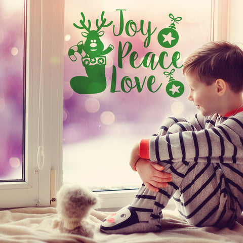 Christmas "Joy, Peace, Love" Wall Decal