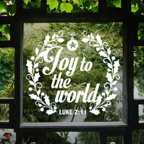 Christmas "Joy to the world - in wreath" Wall Decal